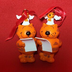 Hallmark Heathcliff Keepsake Ornament 1996 Set of 2